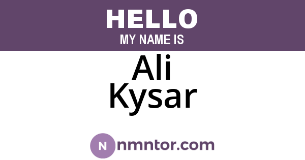 Ali Kysar