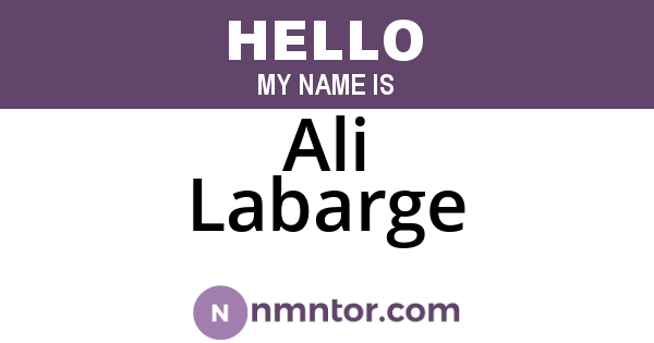 Ali Labarge