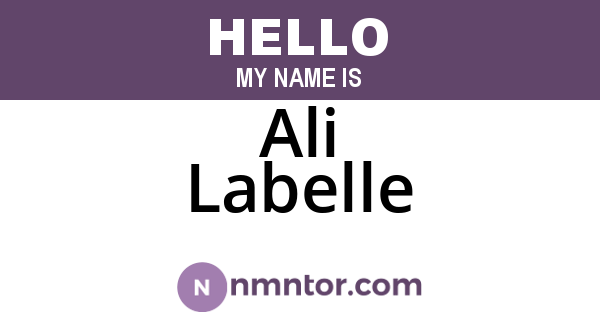 Ali Labelle