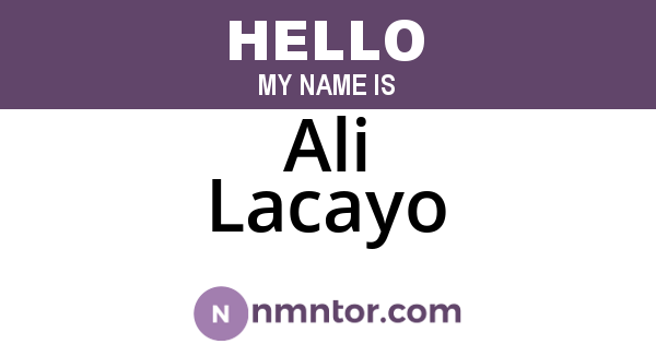 Ali Lacayo