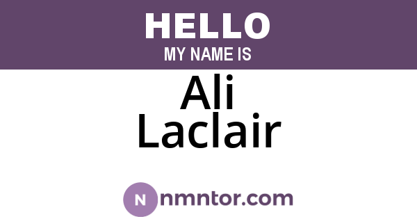 Ali Laclair