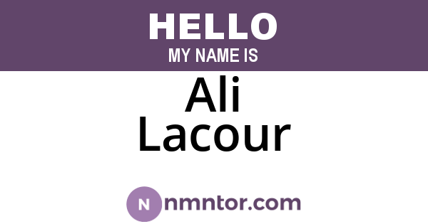 Ali Lacour