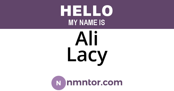 Ali Lacy