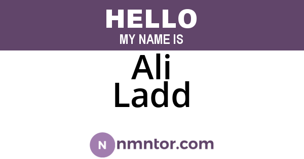 Ali Ladd