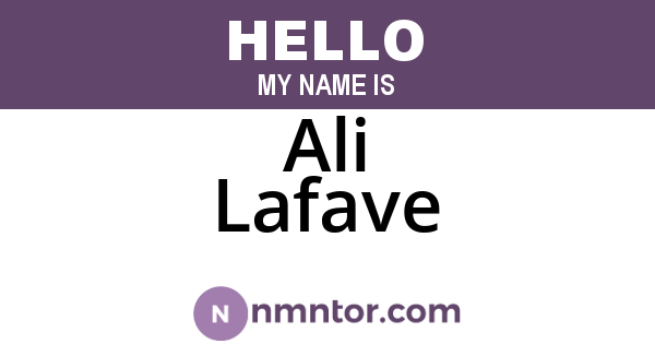 Ali Lafave
