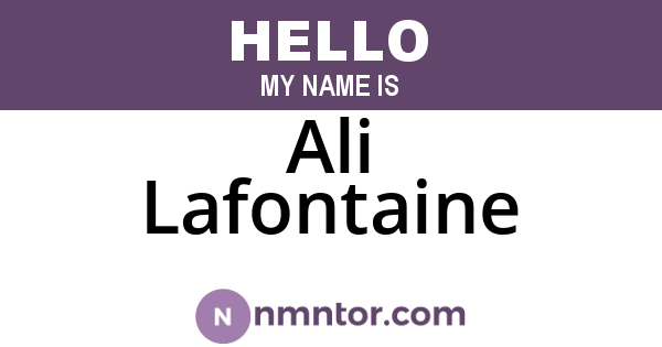 Ali Lafontaine