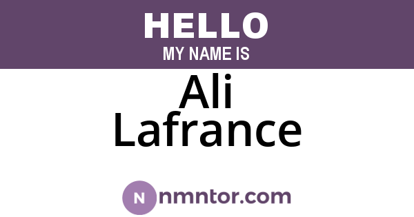 Ali Lafrance