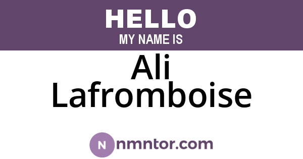 Ali Lafromboise