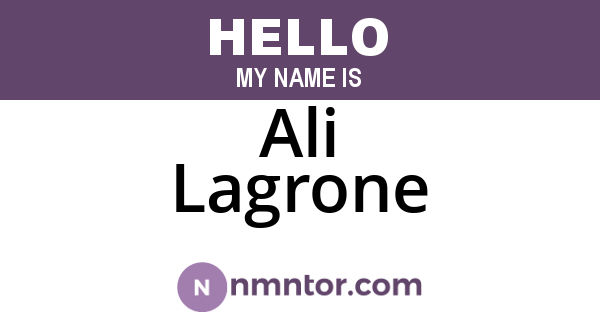 Ali Lagrone