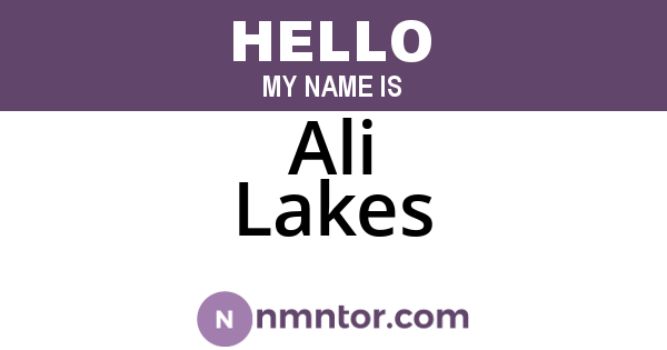 Ali Lakes