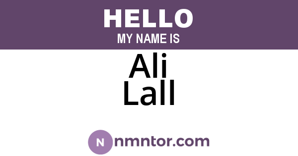 Ali Lall