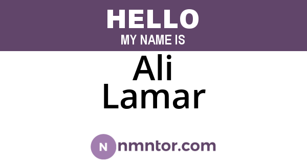 Ali Lamar