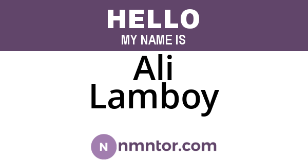 Ali Lamboy