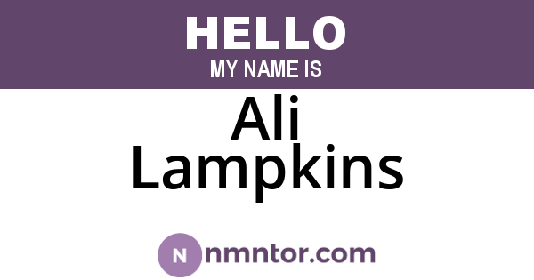 Ali Lampkins