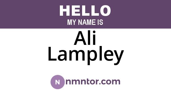 Ali Lampley