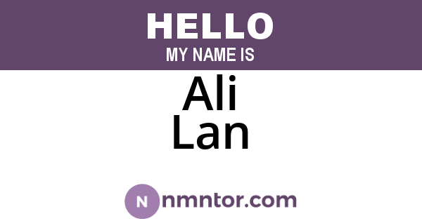 Ali Lan