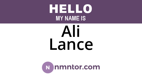 Ali Lance