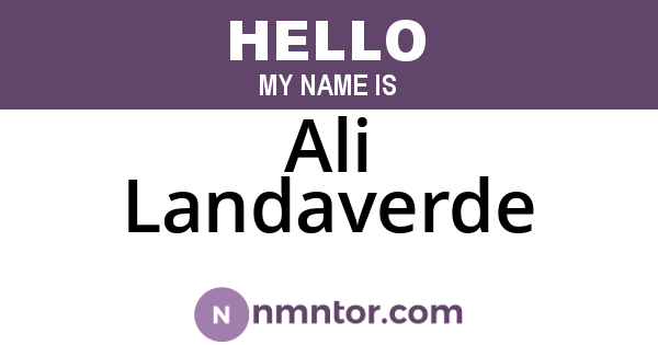 Ali Landaverde