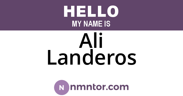 Ali Landeros