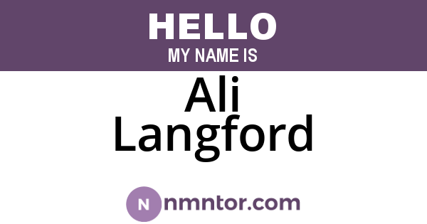 Ali Langford