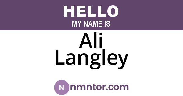 Ali Langley