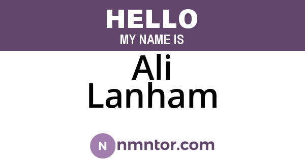 Ali Lanham