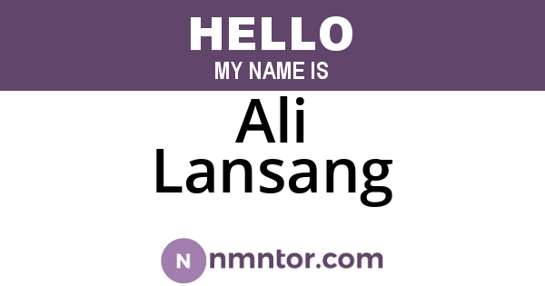 Ali Lansang