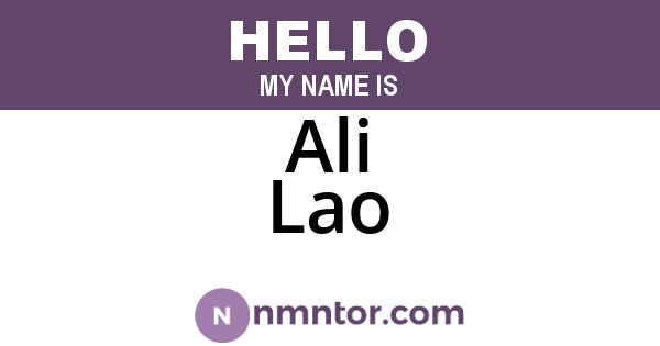Ali Lao