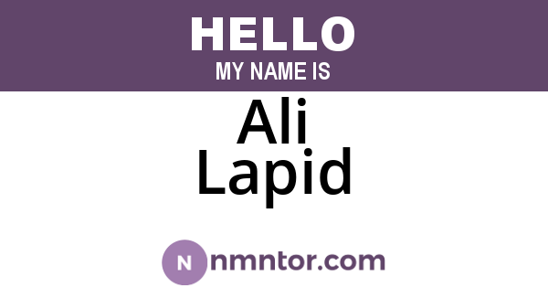 Ali Lapid