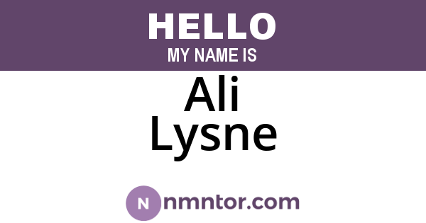 Ali Lysne