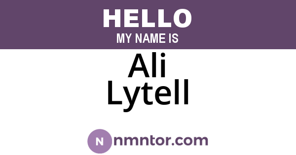 Ali Lytell