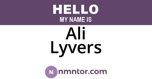 Ali Lyvers