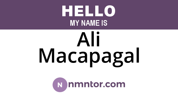 Ali Macapagal