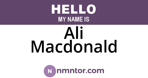 Ali Macdonald