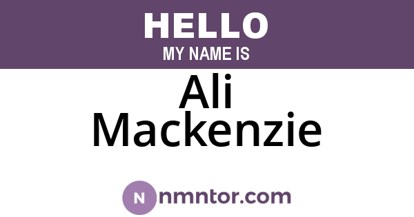 Ali Mackenzie