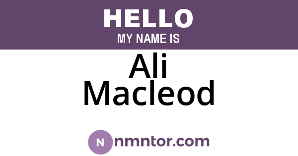 Ali Macleod