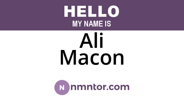 Ali Macon