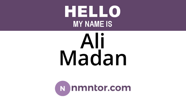 Ali Madan