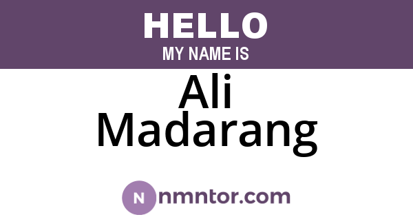 Ali Madarang