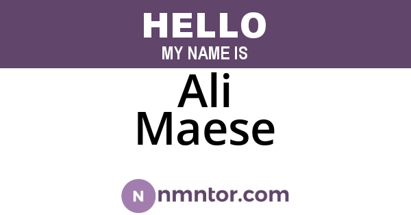 Ali Maese