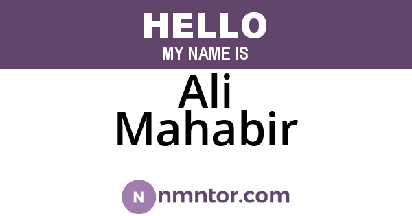 Ali Mahabir