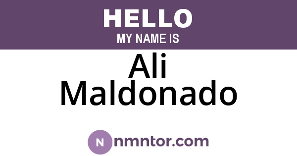 Ali Maldonado