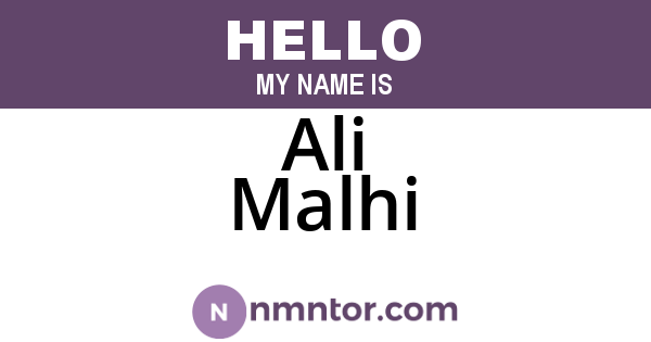 Ali Malhi