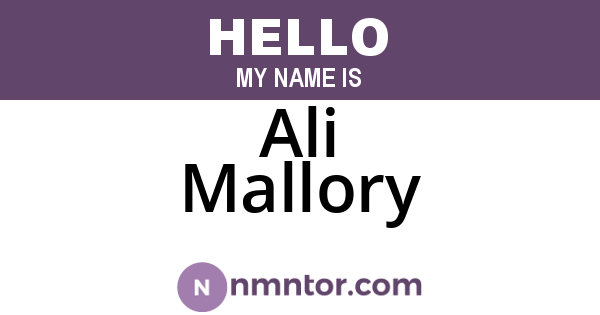 Ali Mallory