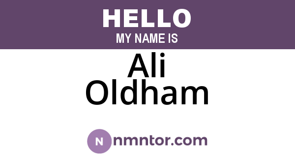Ali Oldham