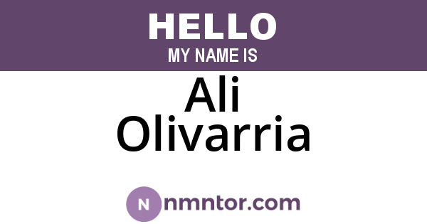 Ali Olivarria