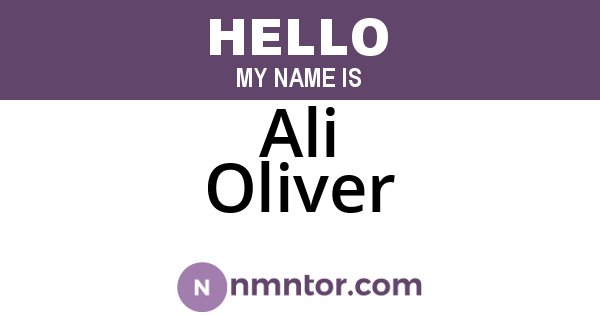 Ali Oliver