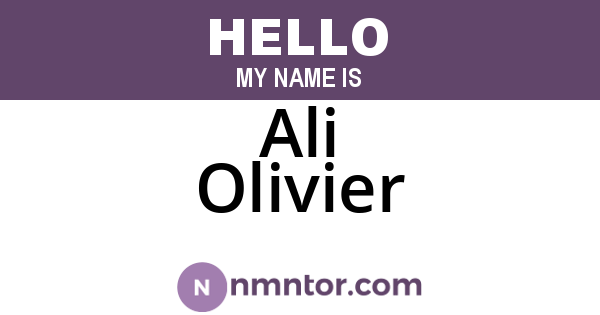 Ali Olivier