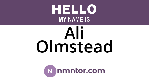 Ali Olmstead