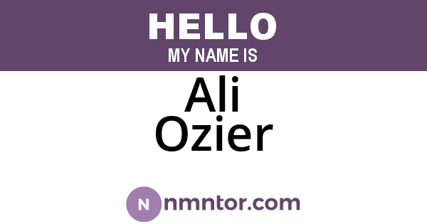 Ali Ozier